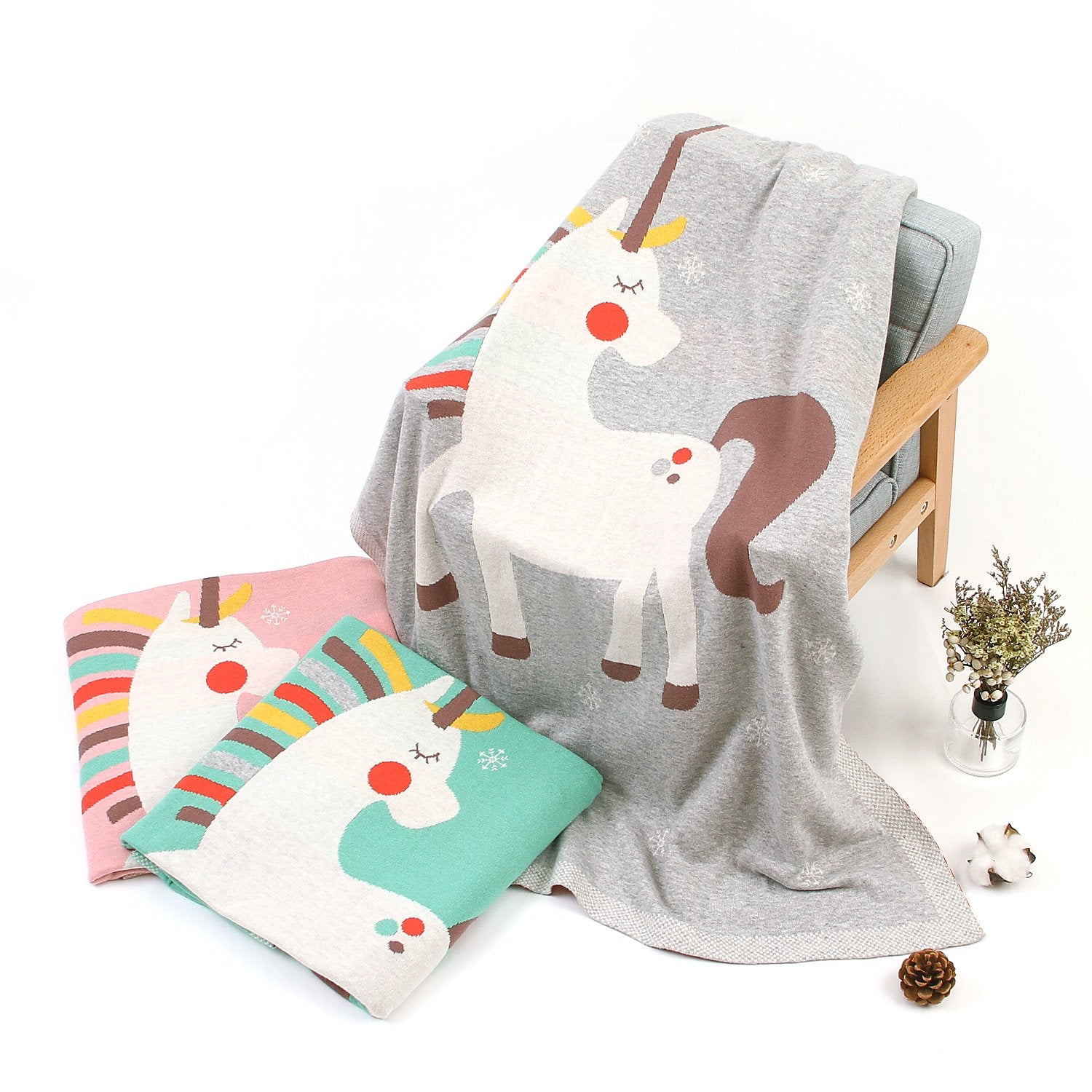 Baby Holding Blanket Cute Unicorn Blanket Air Conditioning Blanket Children Knitted Cover Blanket Wholesale Baby