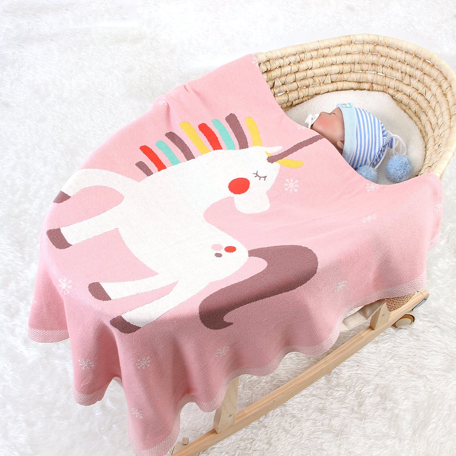 Baby Holding Blanket Cute Unicorn Blanket Air Conditioning Blanket Children Knitted Cover Blanket Wholesale Baby