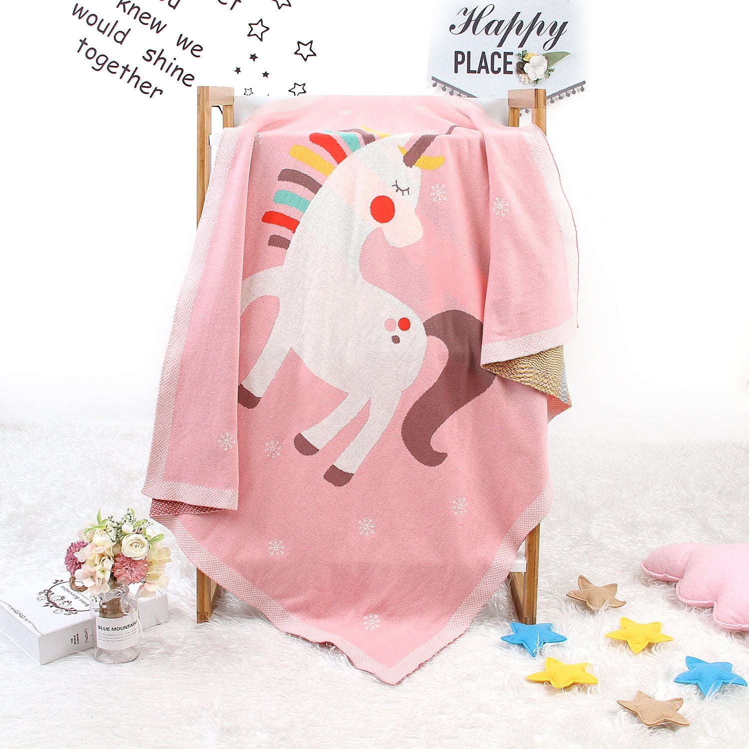 Baby Holding Blanket Cute Unicorn Blanket Air Conditioning Blanket Children Knitted Cover Blanket Wholesale Baby