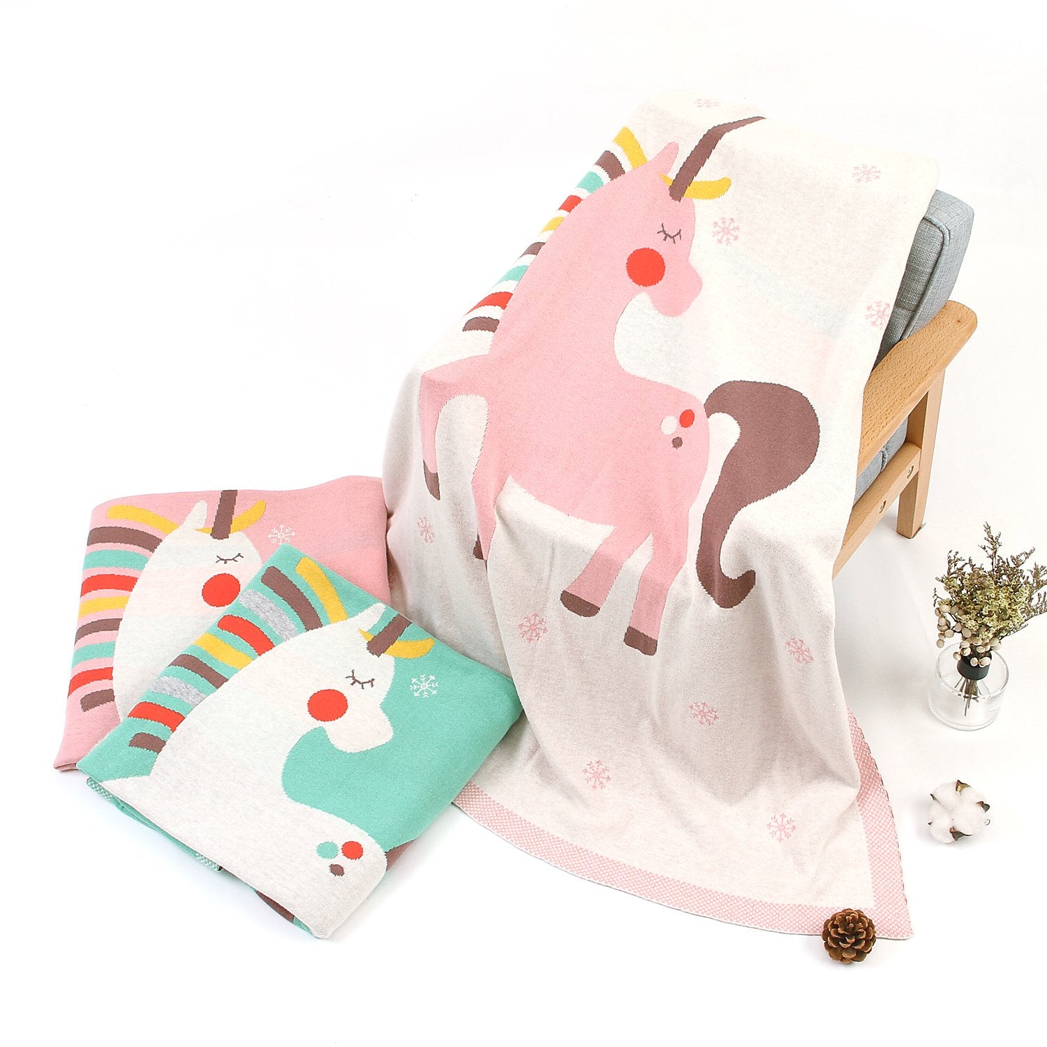 Baby Holding Blanket Cute Unicorn Blanket Air Conditioning Blanket Children Knitted Cover Blanket Wholesale Baby