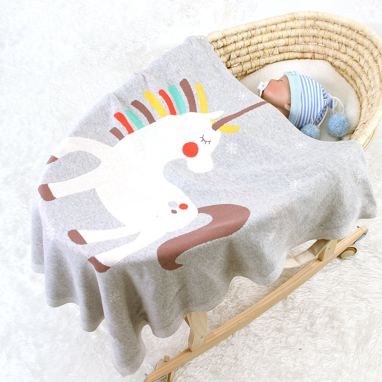 Baby Holding Blanket Cute Unicorn Blanket Air Conditioning Blanket Children Knitted Cover Blanket Wholesale Baby