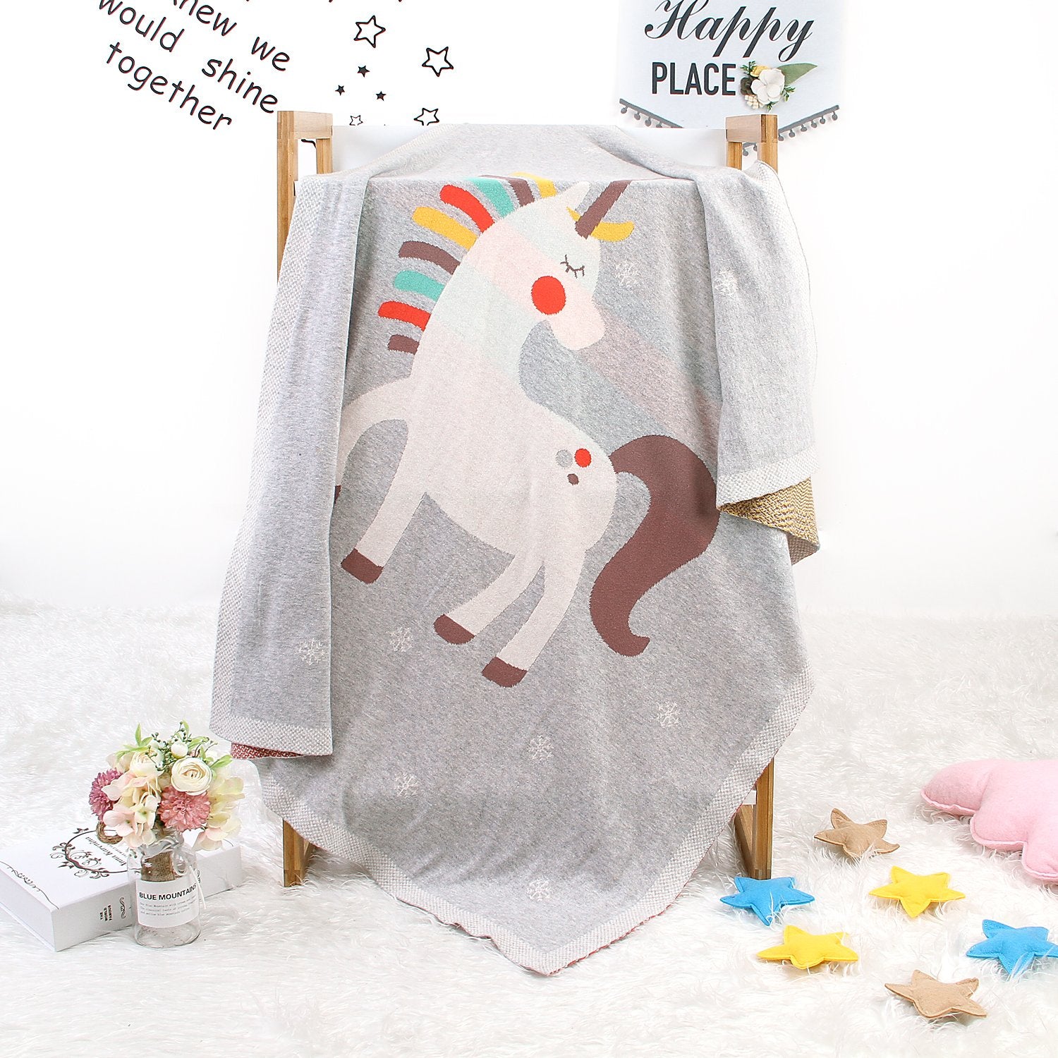 Baby Holding Blanket Cute Unicorn Blanket Air Conditioning Blanket Children Knitted Cover Blanket Wholesale Baby