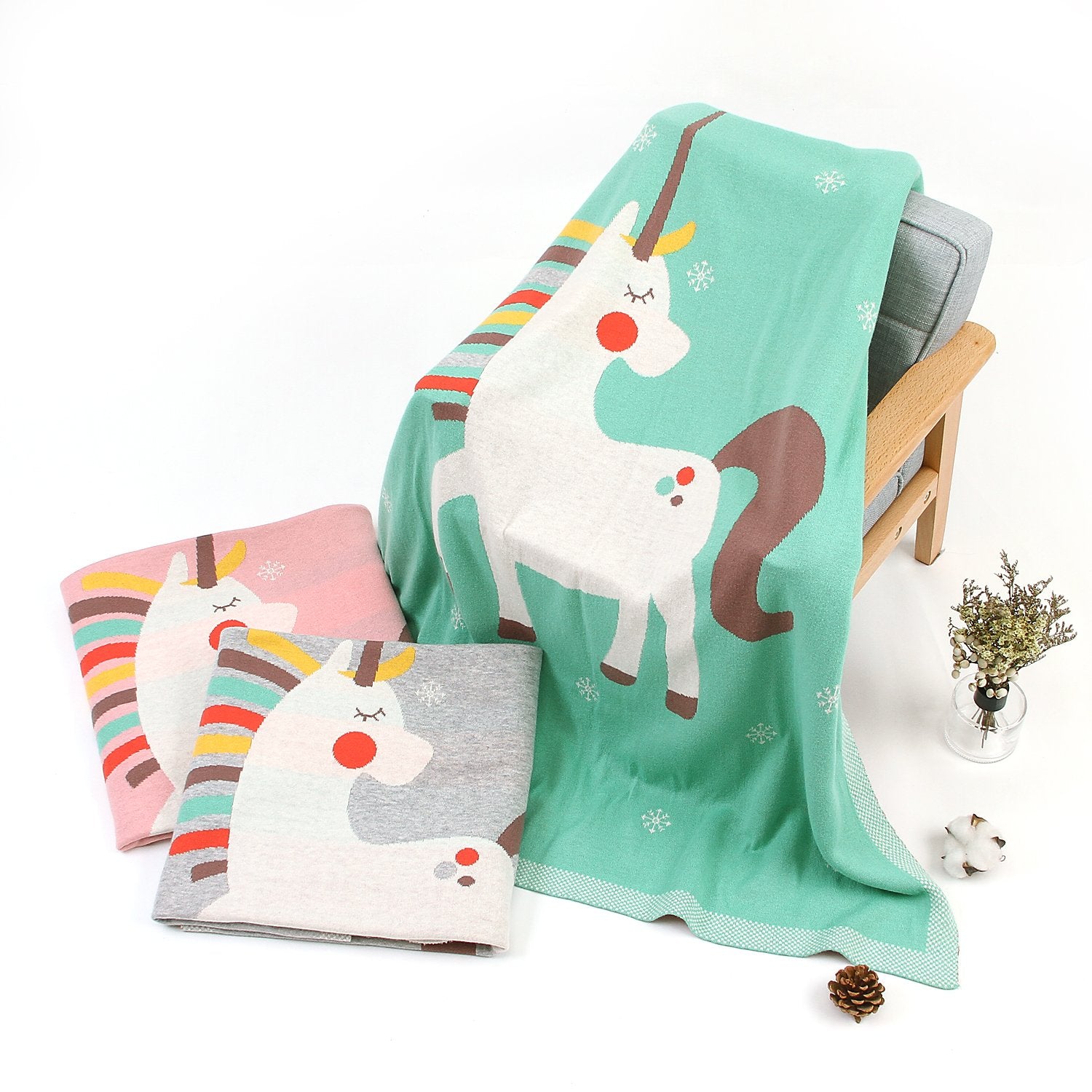 Baby Holding Blanket Cute Unicorn Blanket Air Conditioning Blanket Children Knitted Cover Blanket Wholesale Baby