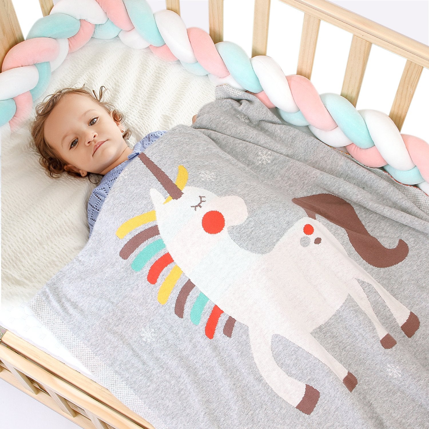 Baby Holding Blanket Cute Unicorn Blanket Air Conditioning Blanket Children Knitted Cover Blanket Wholesale Baby