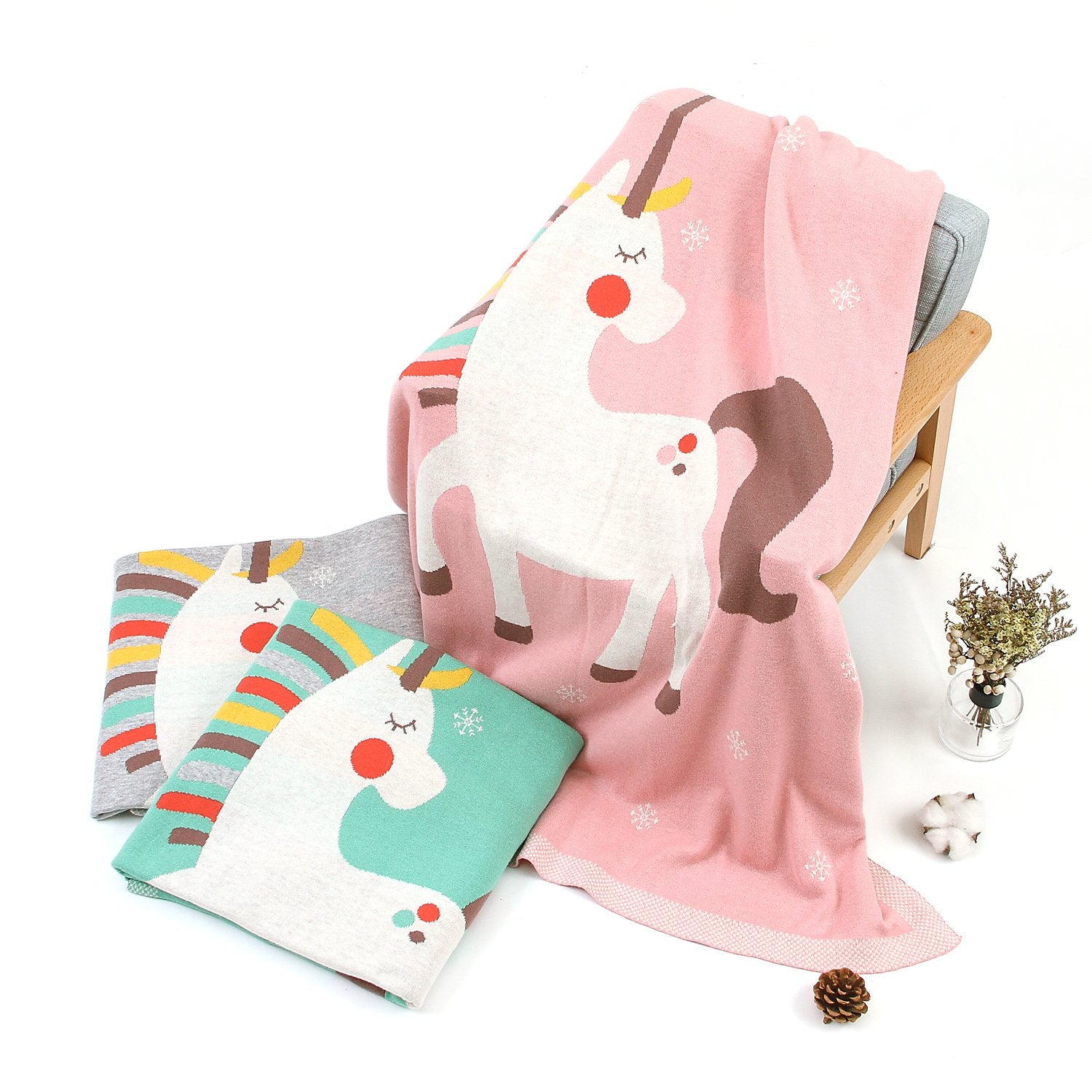 Baby Holding Blanket Cute Unicorn Blanket Air Conditioning Blanket Children Knitted Cover Blanket Wholesale Baby