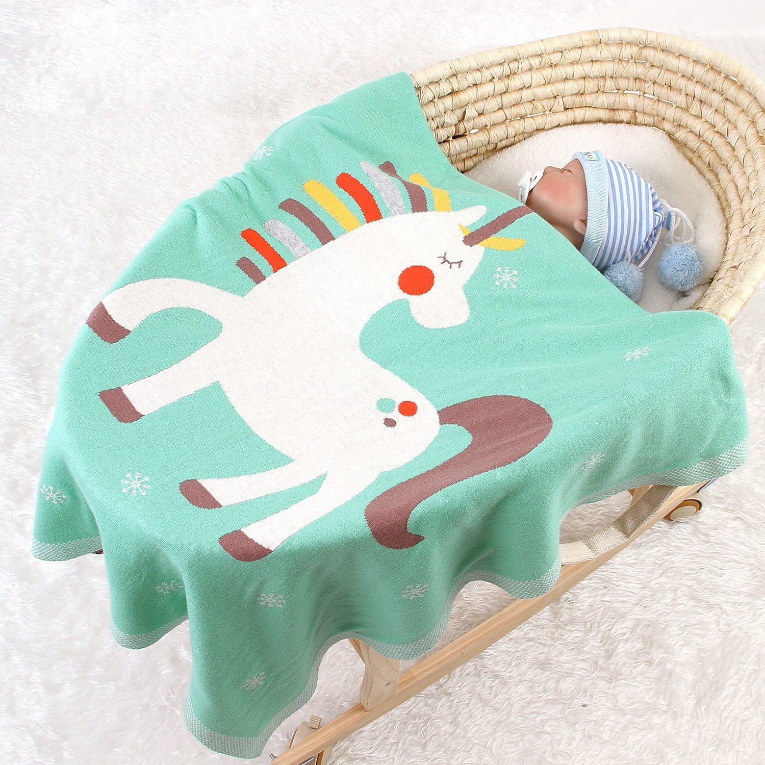 Baby Holding Blanket Cute Unicorn Blanket Air Conditioning Blanket Children Knitted Cover Blanket Wholesale Baby