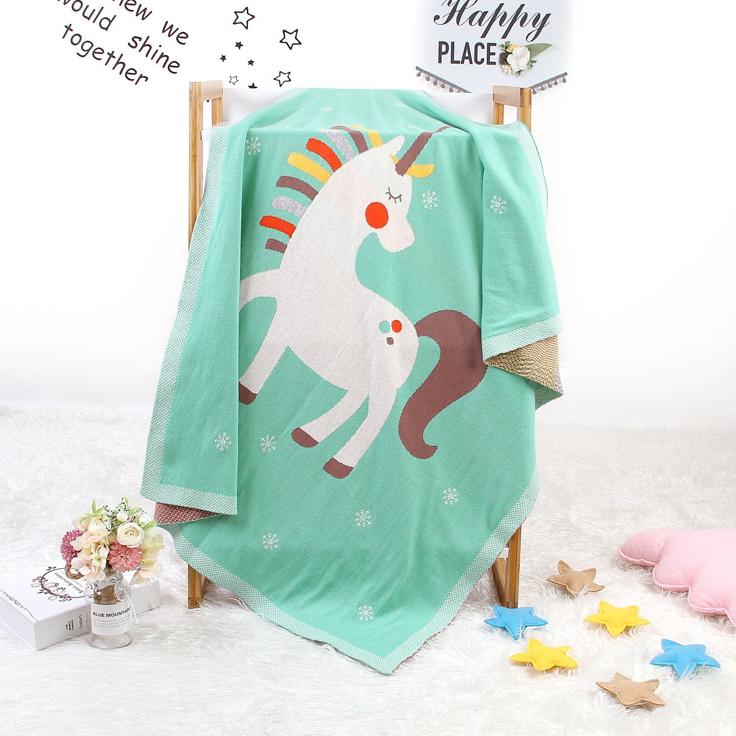 Baby Holding Blanket Cute Unicorn Blanket Air Conditioning Blanket Children Knitted Cover Blanket Wholesale Baby