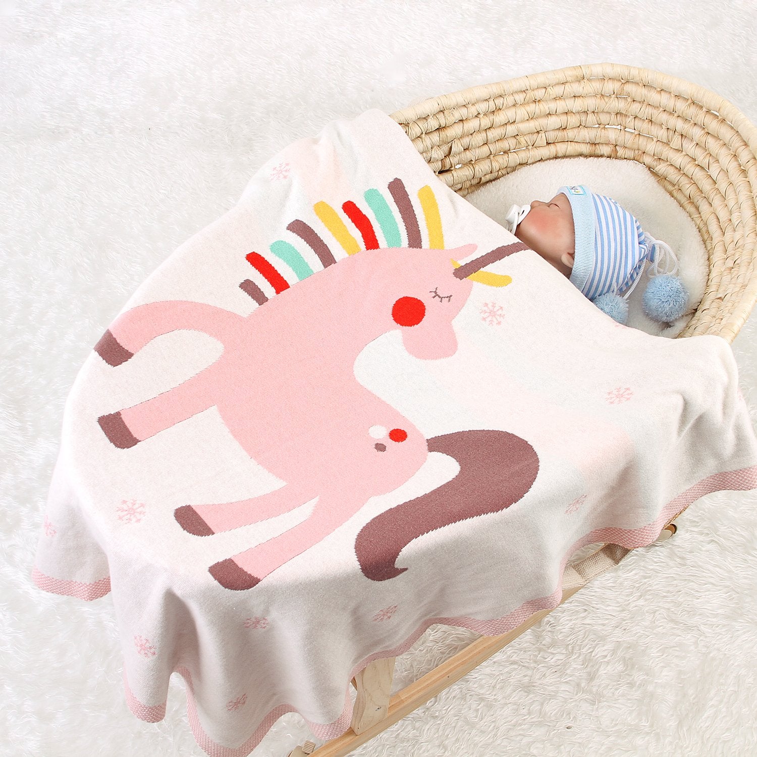 Baby Holding Blanket Cute Unicorn Blanket Air Conditioning Blanket Children Knitted Cover Blanket Wholesale Baby