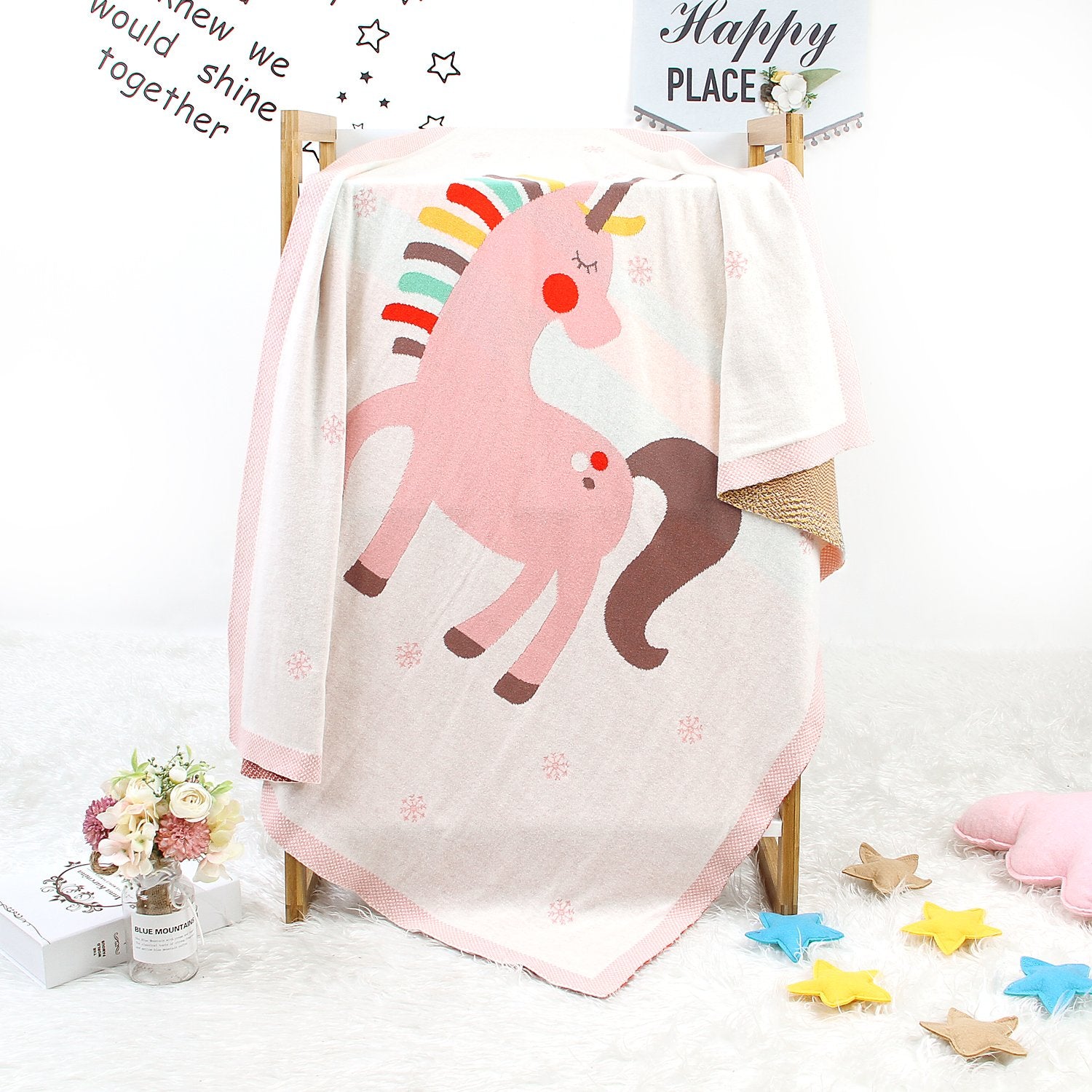 Baby Holding Blanket Cute Unicorn Blanket Air Conditioning Blanket Children Knitted Cover Blanket Wholesale Baby