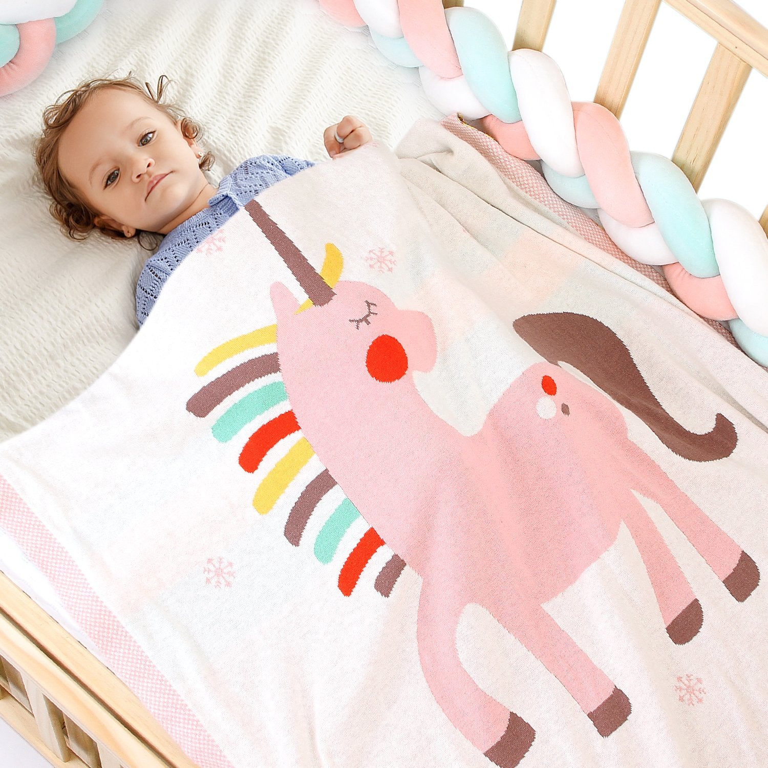 Baby Holding Blanket Cute Unicorn Blanket Air Conditioning Blanket Children Knitted Cover Blanket Wholesale Baby