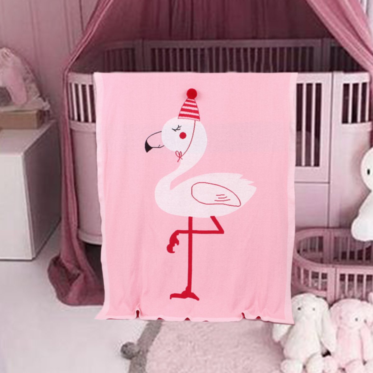 Baby Holding Blanket Stereo Flamingo Blanket Air Conditioning Blanket Children Knitted Cover Blanket Wholesale Baby