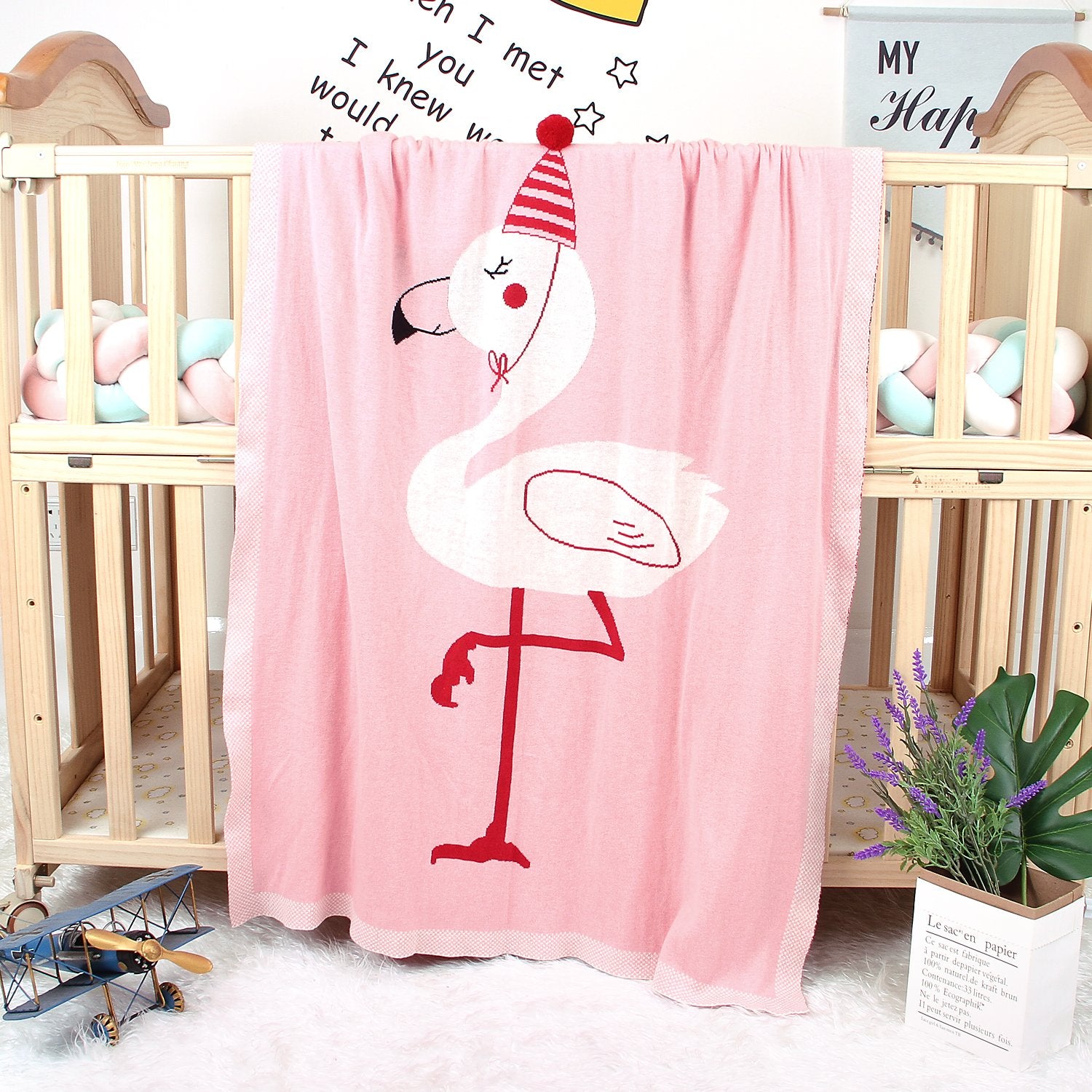 Baby Holding Blanket Stereo Flamingo Blanket Air Conditioning Blanket Children Knitted Cover Blanket Wholesale Baby