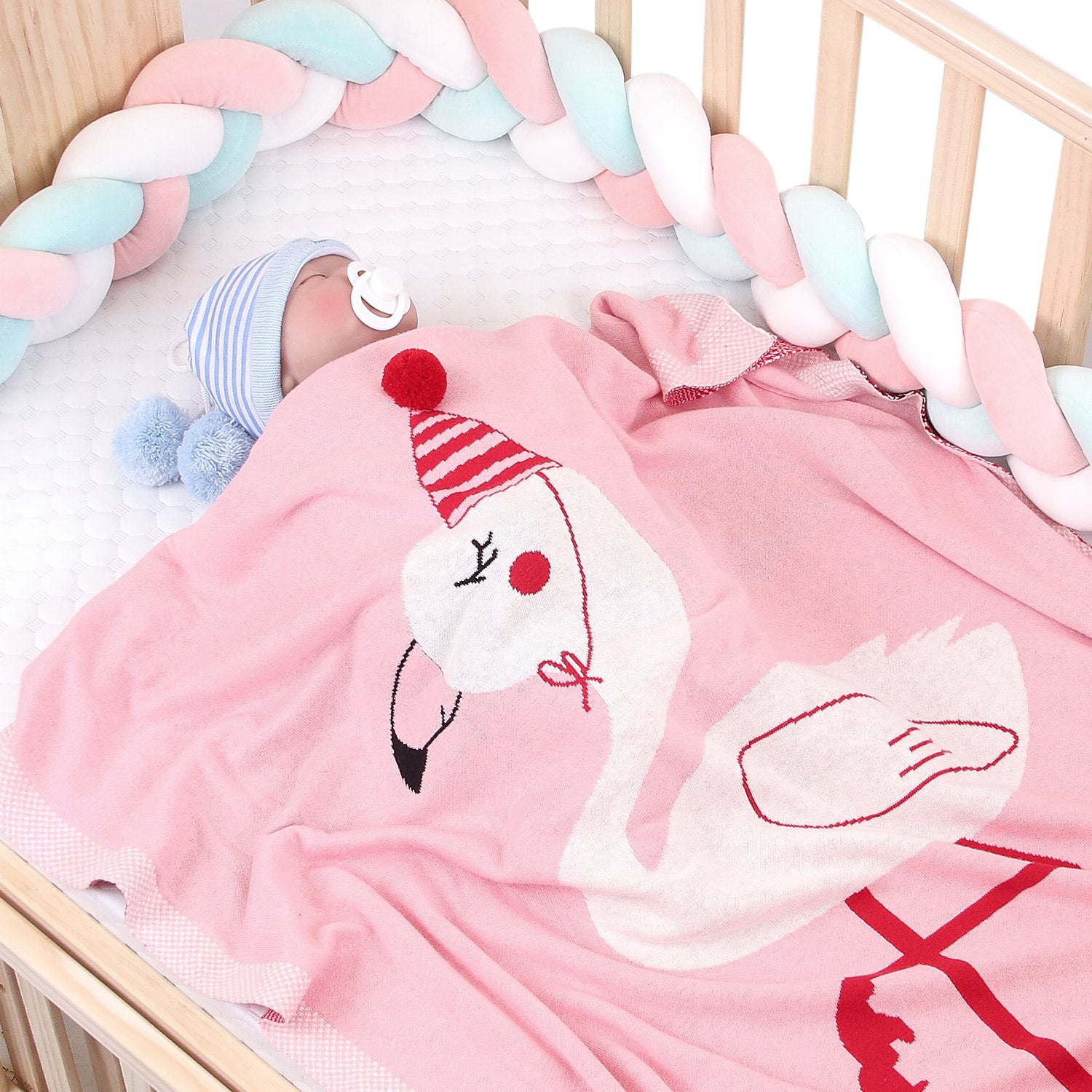 Baby Holding Blanket Stereo Flamingo Blanket Air Conditioning Blanket Children Knitted Cover Blanket Wholesale Baby