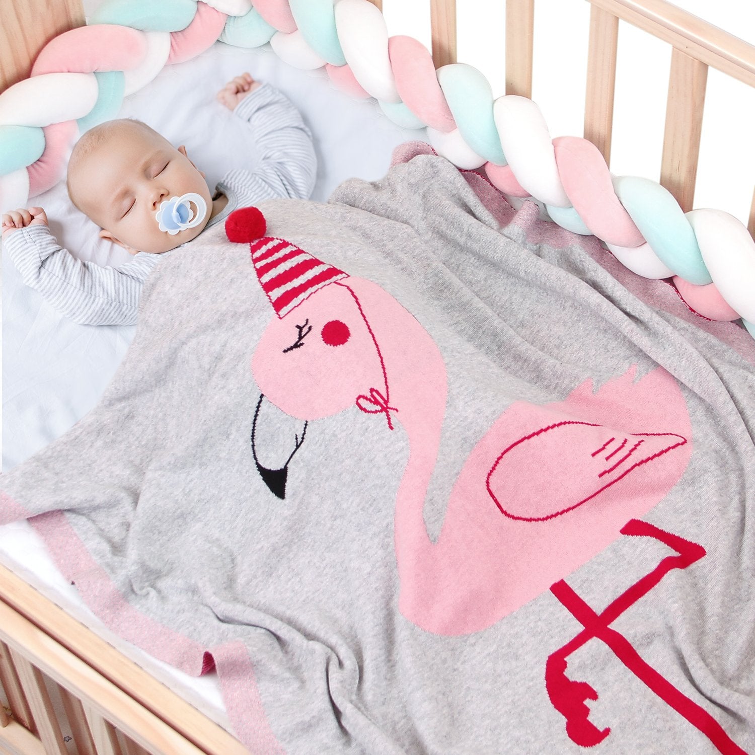 Baby Holding Blanket Stereo Flamingo Blanket Air Conditioning Blanket Children Knitted Cover Blanket Wholesale Baby