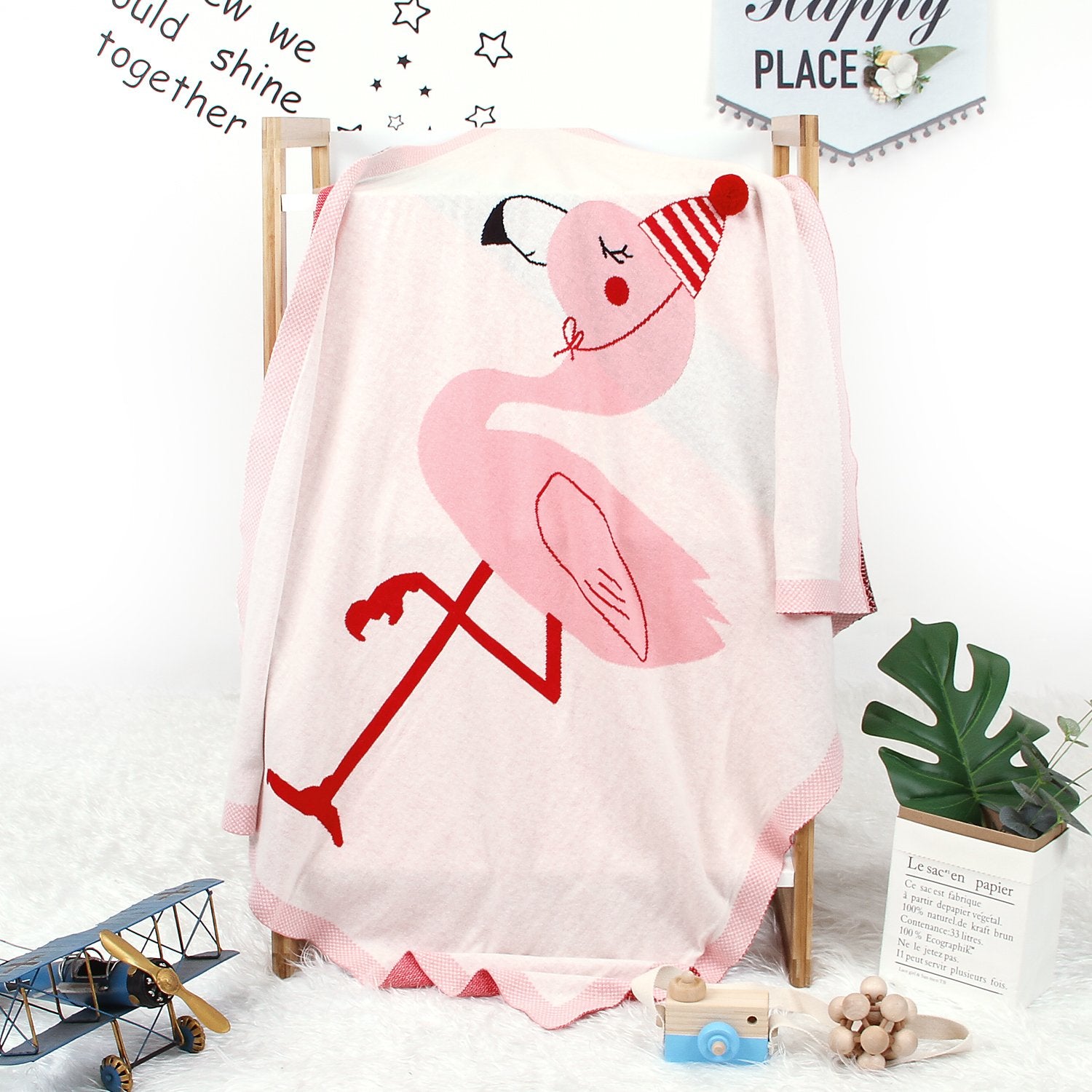 Baby Holding Blanket Stereo Flamingo Blanket Air Conditioning Blanket Children Knitted Cover Blanket Wholesale Baby