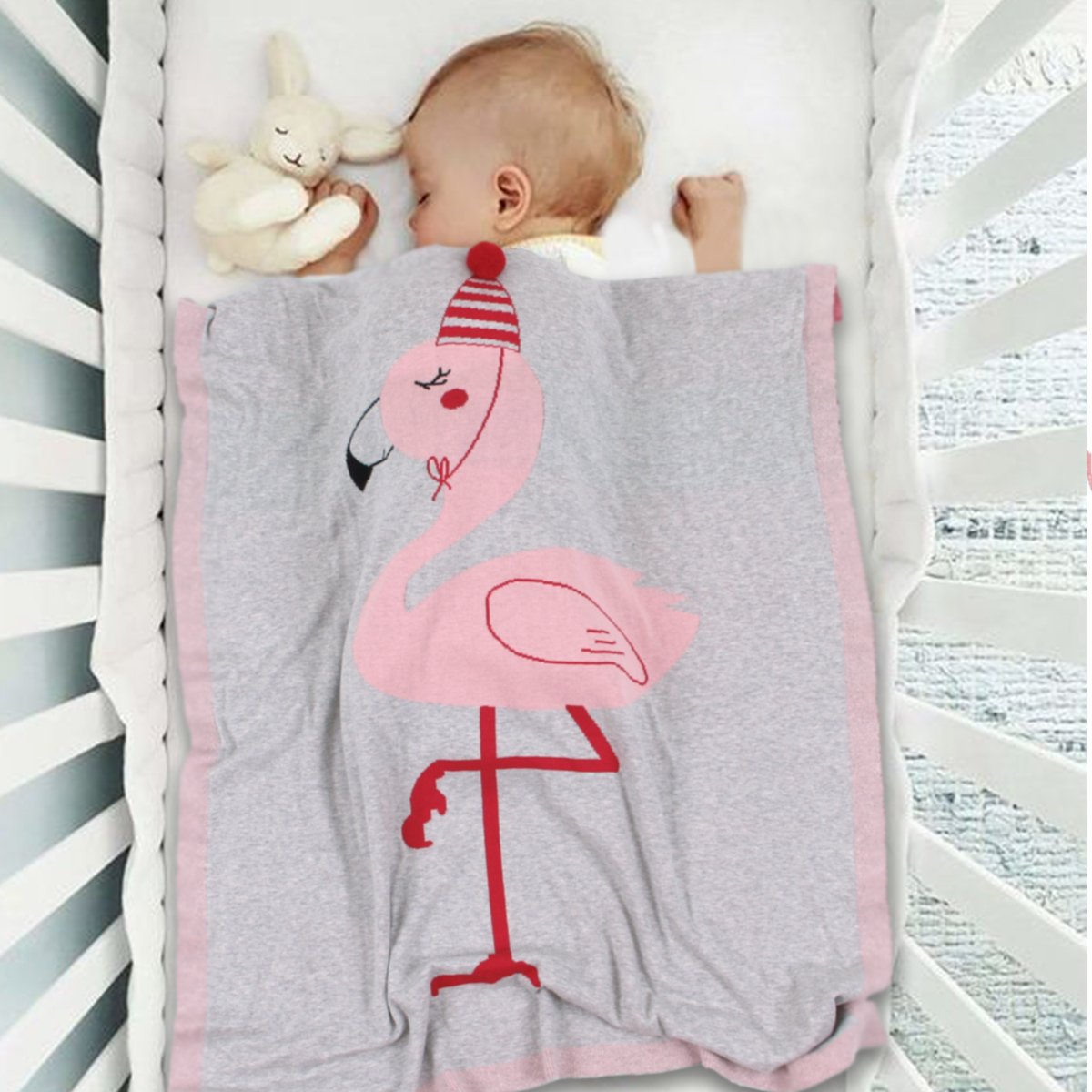 Baby Holding Blanket Stereo Flamingo Blanket Air Conditioning Blanket Children Knitted Cover Blanket Wholesale Baby