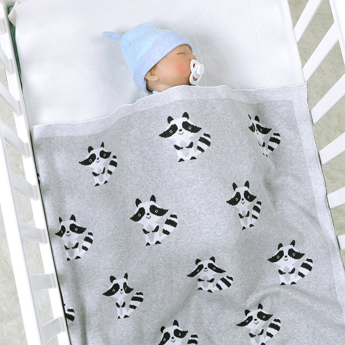 Baby Knitted Kitten Jacquard Carpet Blanket Baby Stroller Cover Quilt Wholesale Baby