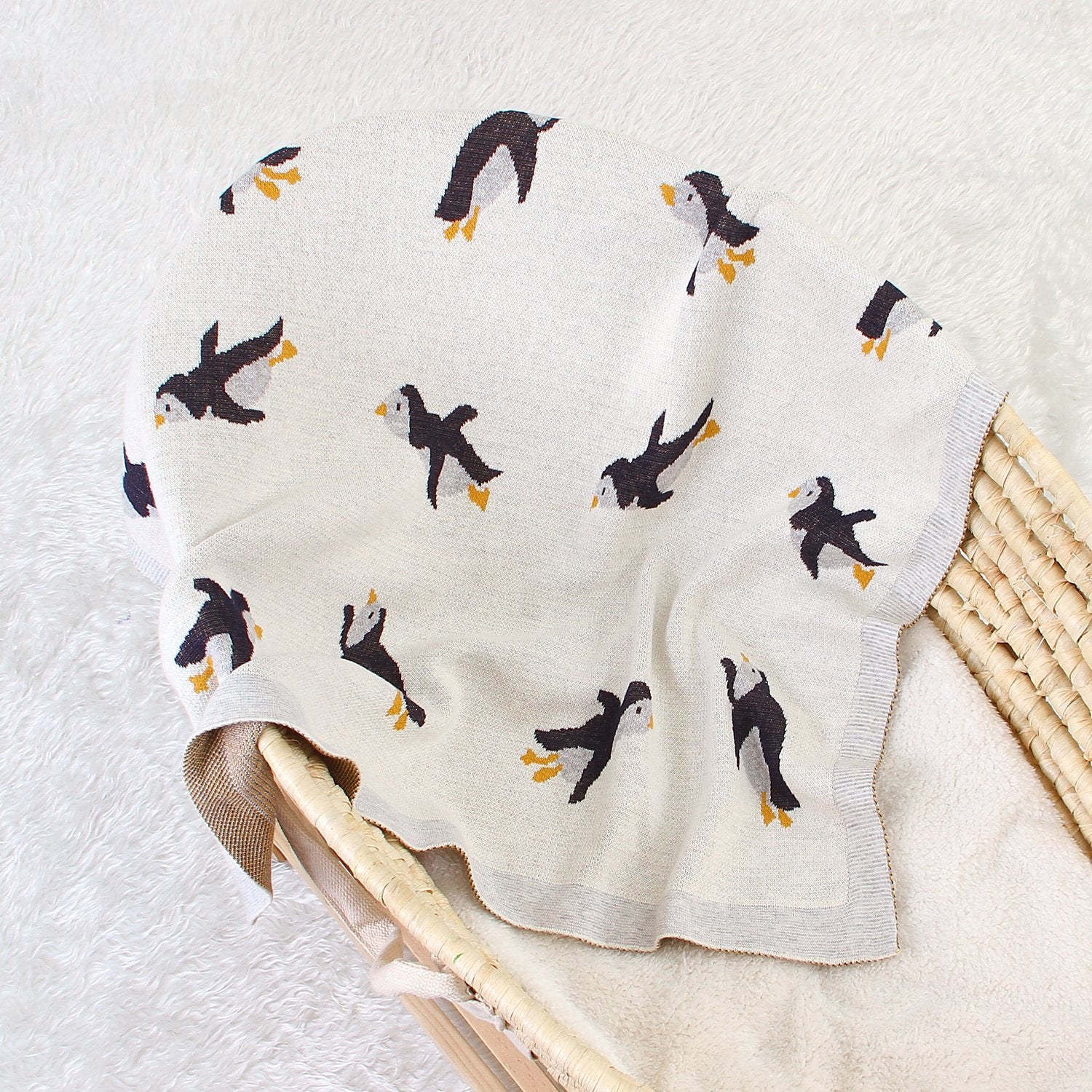 Baby Knitted Penguin Carpet Blanket Baby Stroller Cover Quilt Baby Wholesale Clothing