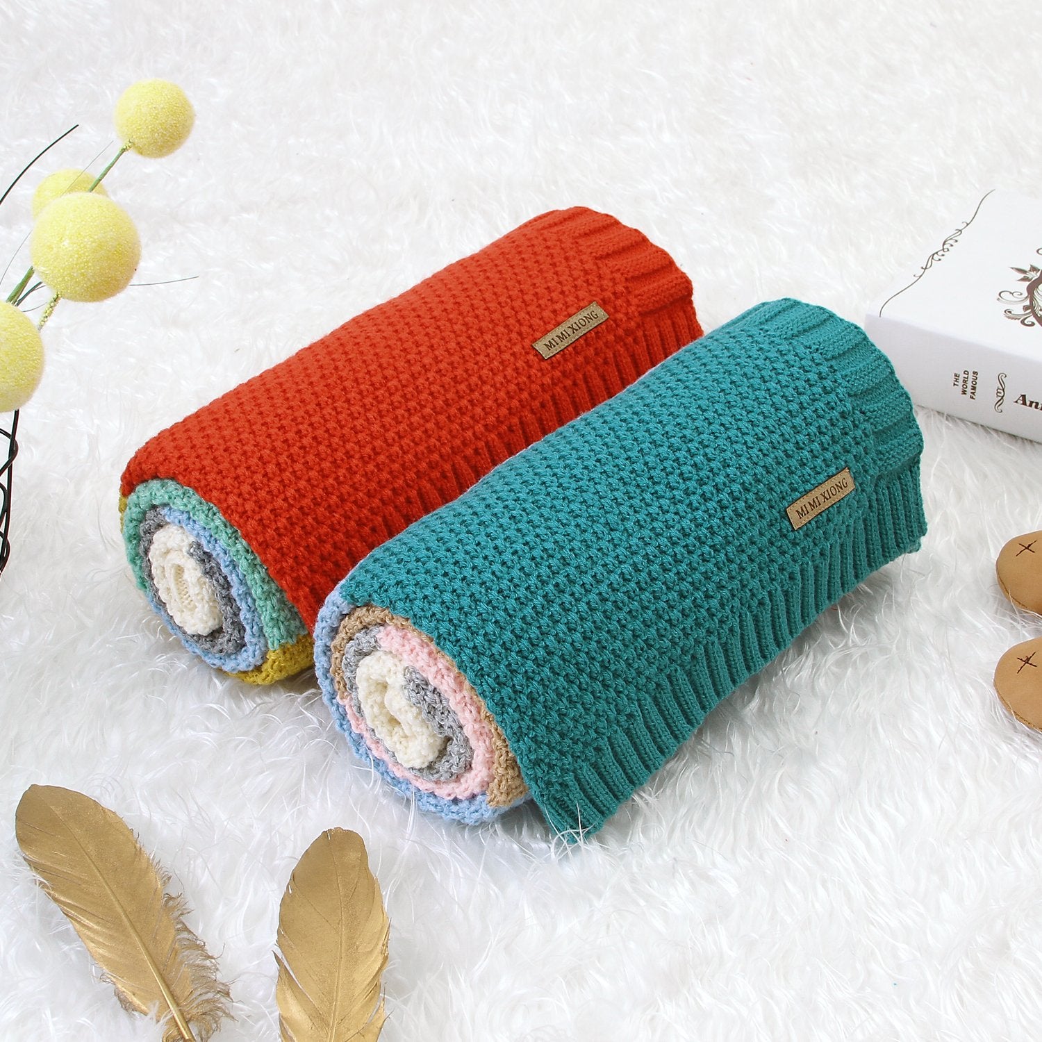 Baby Knitted Rainbow Carpet Blanket Baby Stroller Cover Quilt Baby Clothes Wholesale