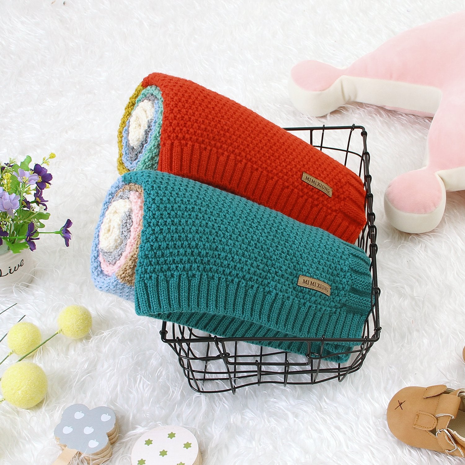 Baby Knitted Rainbow Carpet Blanket Baby Stroller Cover Quilt Baby Clothes Wholesale