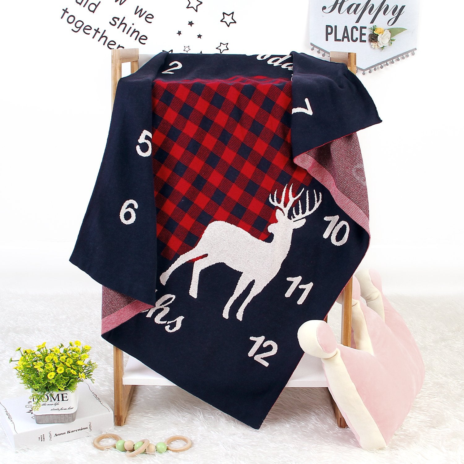 Baby Milestone Blanket Child Photograph Memorial Blanket Knitted Cover Blanket Wholesale Baby Clothes