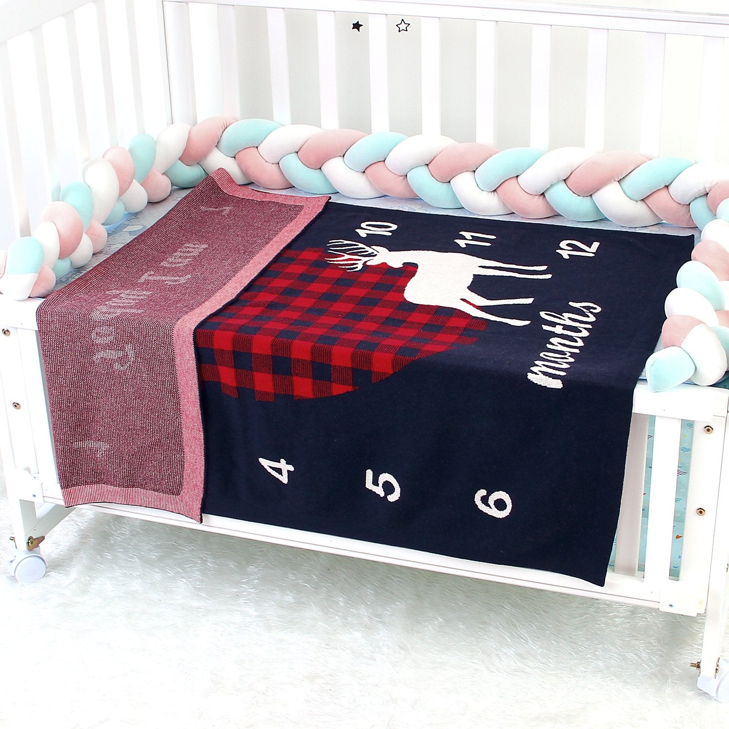 Baby Milestone Blanket Child Photograph Memorial Blanket Knitted Cover Blanket Wholesale Baby Clothes