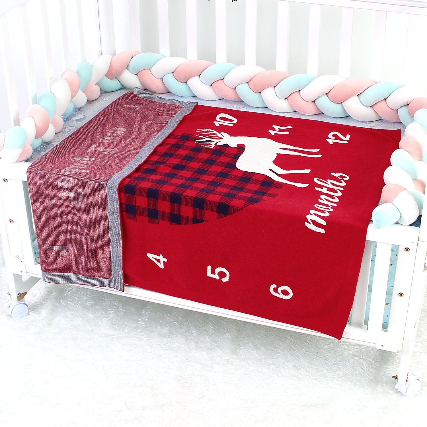 Baby Milestone Blanket Child Photograph Memorial Blanket Knitted Cover Blanket Wholesale Baby Clothes