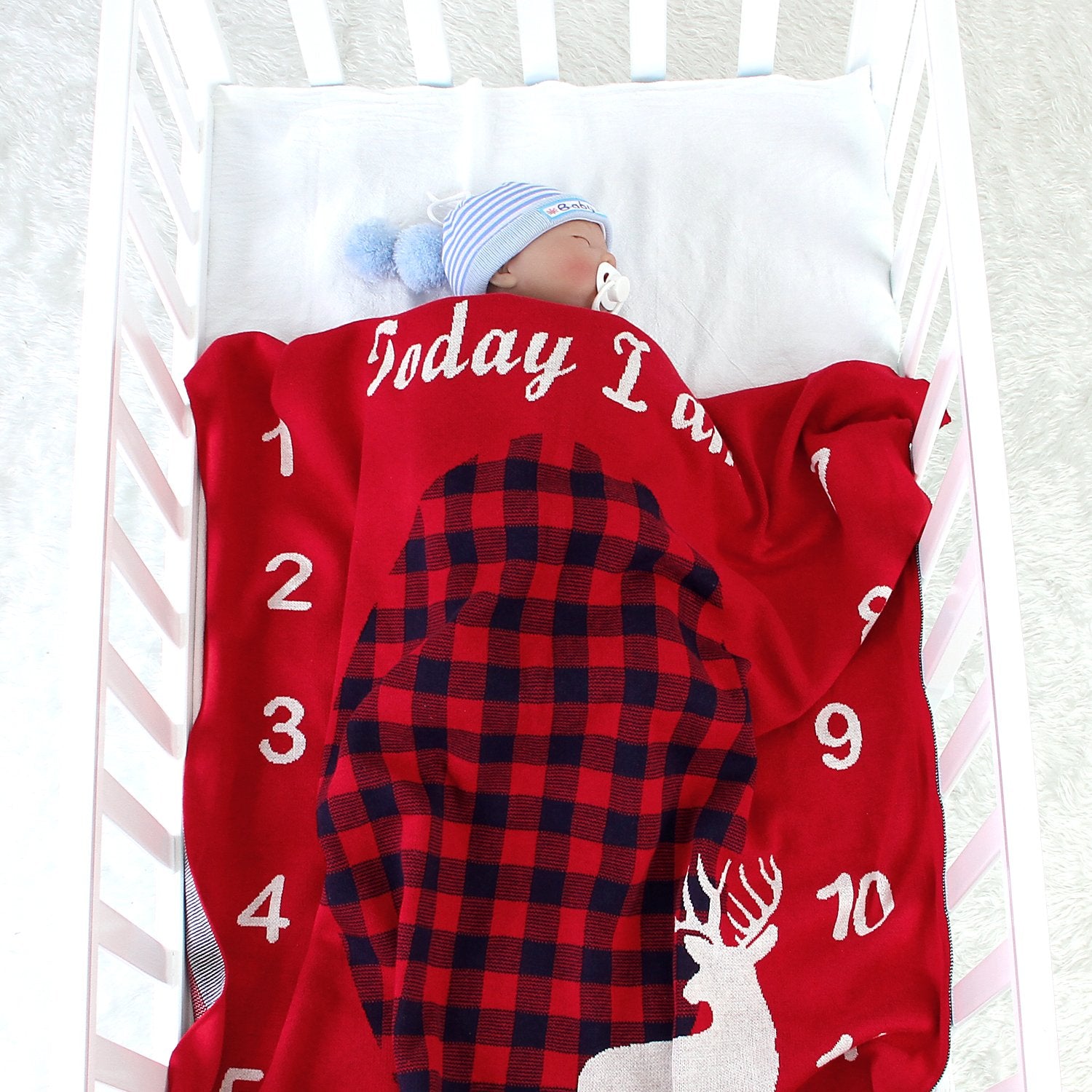 Baby Milestone Blanket Child Photograph Memorial Blanket Knitted Cover Blanket Wholesale Baby Clothes