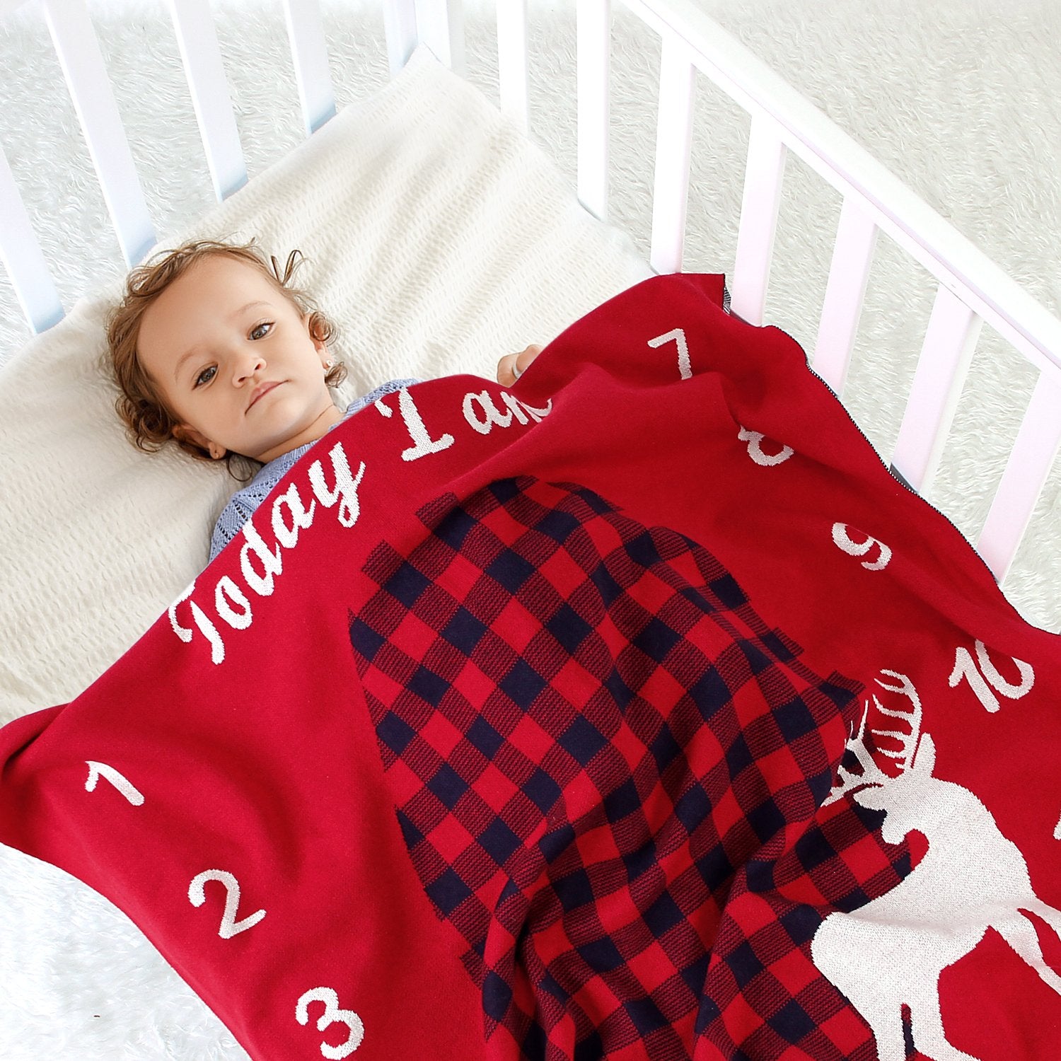 Baby Milestone Blanket Child Photograph Memorial Blanket Knitted Cover Blanket Wholesale Baby Clothes