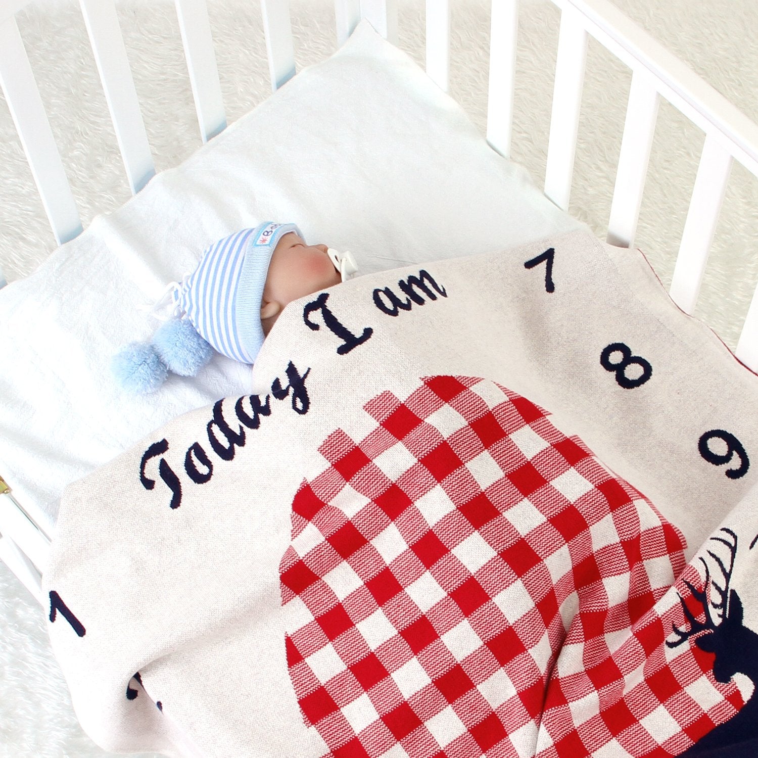 Baby Milestone Blanket Child Photograph Memorial Blanket Knitted Cover Blanket Wholesale Baby Clothes