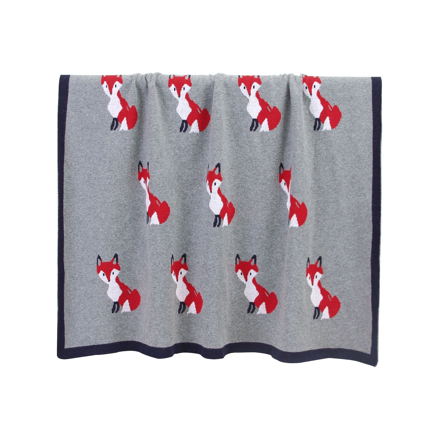 Baby Spring And Autumn Blanket Cartoon Fox Knitted Blanket Baby Holding Blanket Baby Wholesale Clothing