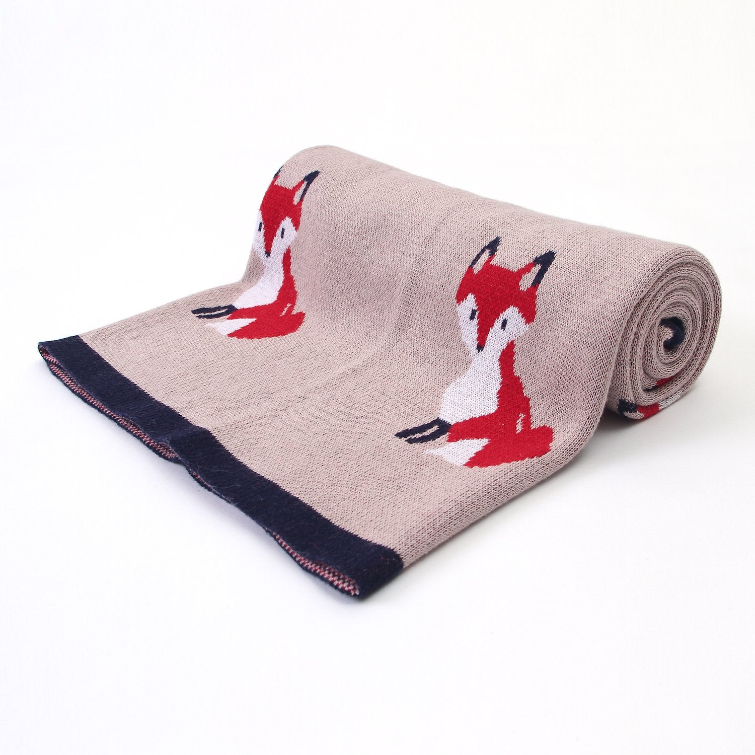 Baby Spring And Autumn Blanket Cartoon Fox Knitted Blanket Baby Holding Blanket Baby Wholesale Clothing