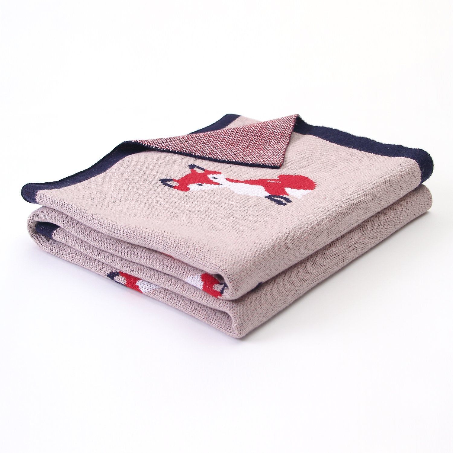 Baby Spring And Autumn Blanket Cartoon Fox Knitted Blanket Baby Holding Blanket Baby Wholesale Clothing