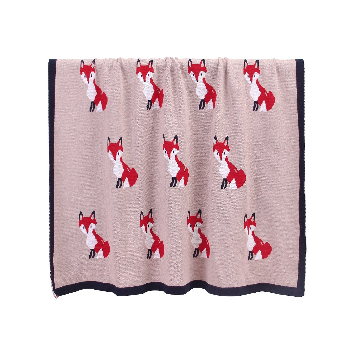 Baby Spring And Autumn Blanket Cartoon Fox Knitted Blanket Baby Holding Blanket Baby Wholesale Clothing