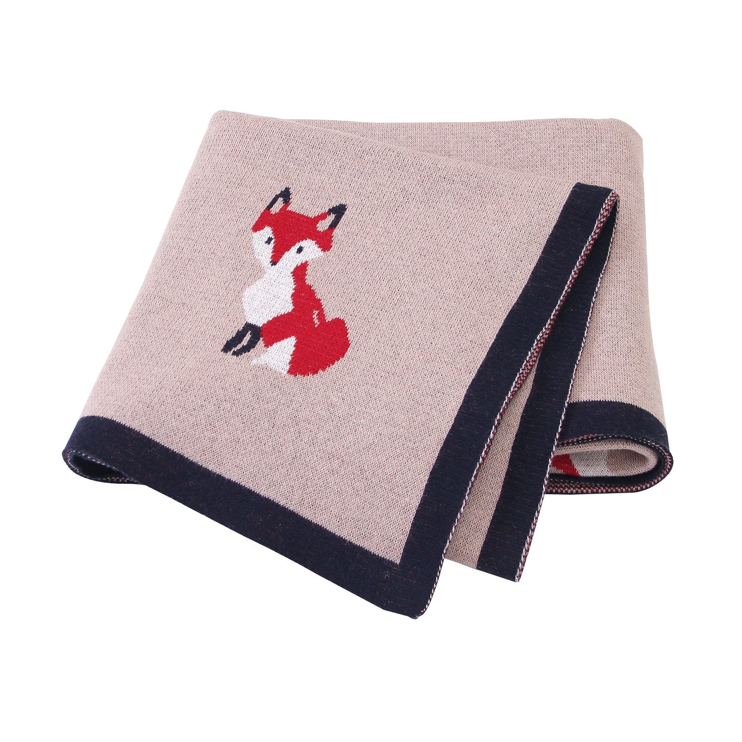 Baby Spring And Autumn Blanket Cartoon Fox Knitted Blanket Baby Holding Blanket Baby Wholesale Clothing