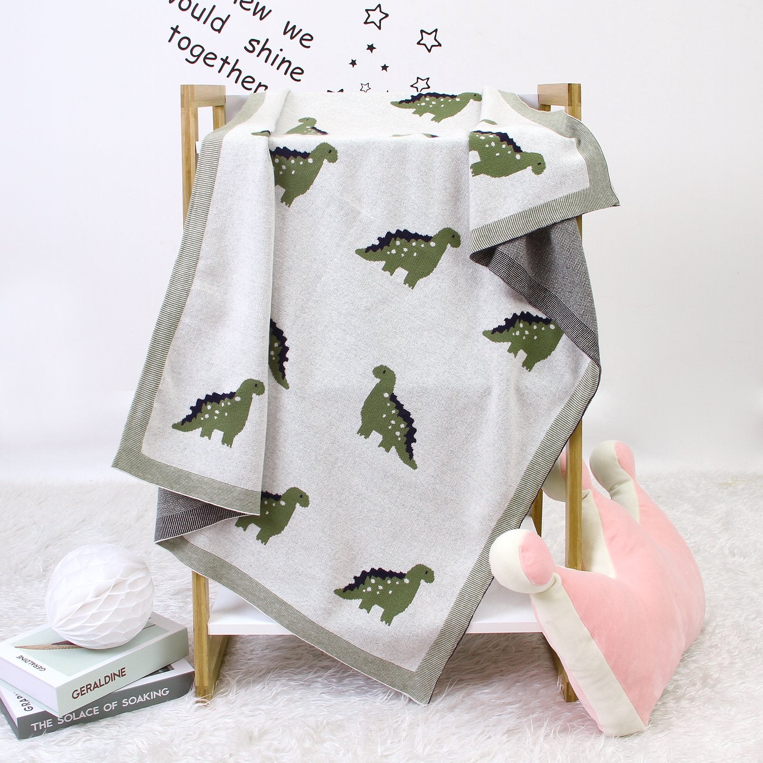 Baby Spring And Autumn Blanket Cartoon Little Dinosaur Knitted Baby Blanket Wholesale Baby Clothes