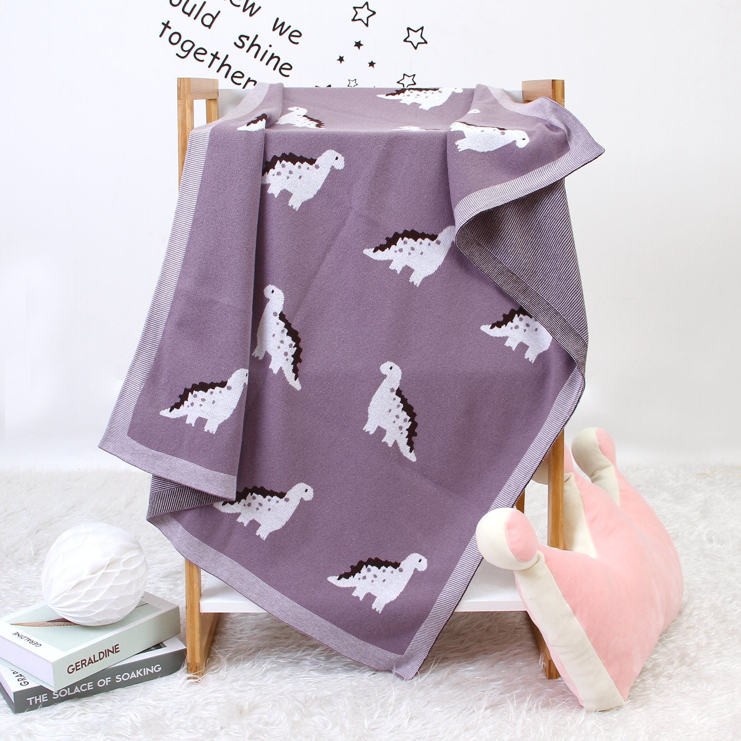 Baby Spring And Autumn Blanket Cartoon Little Dinosaur Knitted Baby Blanket Wholesale Baby Clothes