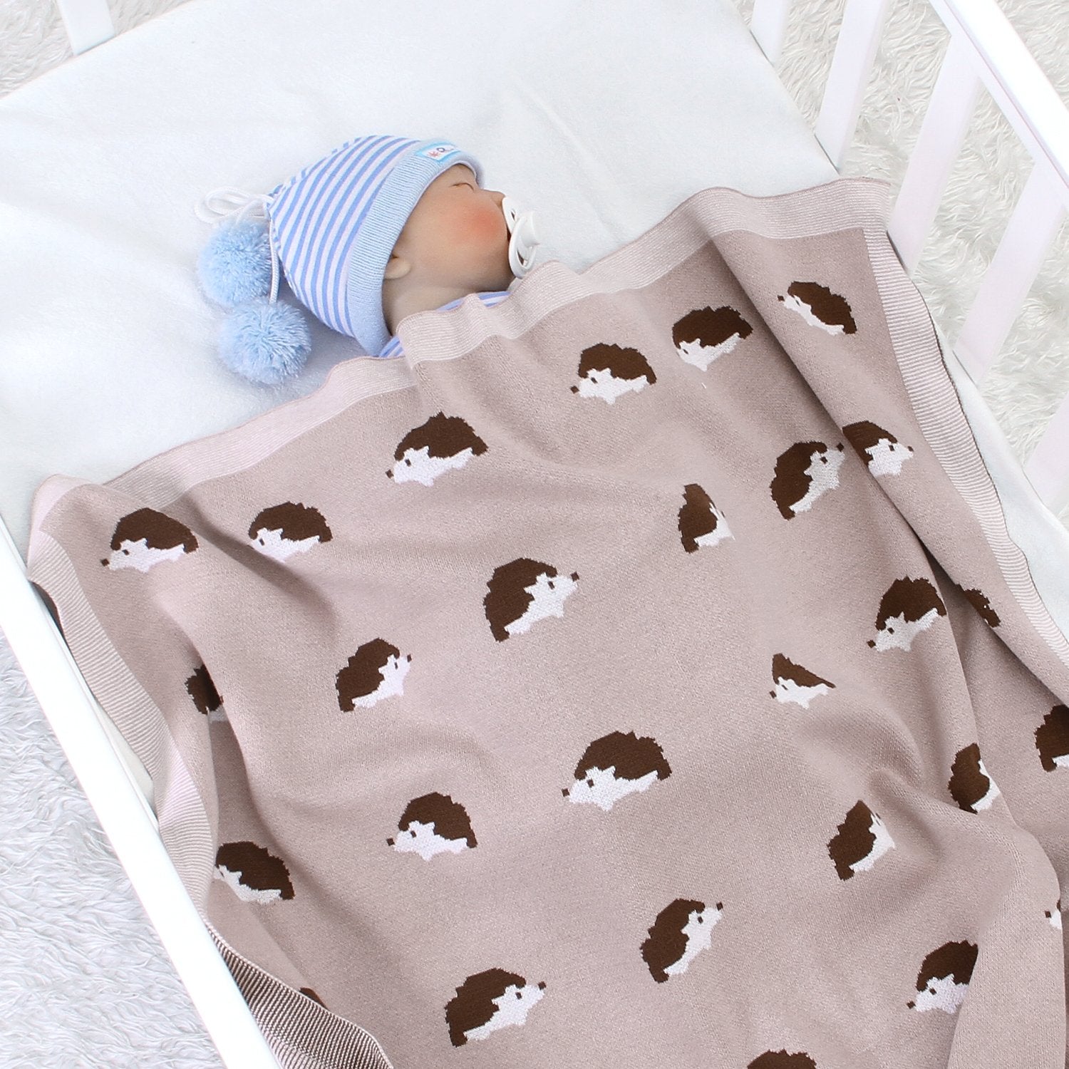 Baby Spring And Autumn Cover Blanket Cartoon Little Hedgehog Knitted Blanket Baby Holding Blanket Baby Clothes Wholesale