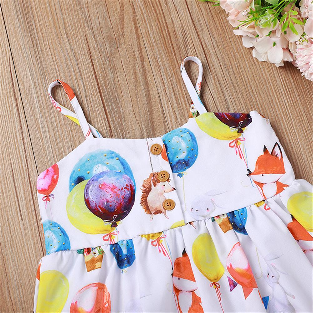 Girls Balloon Printed Suspender Dress Wholesale Baby Girl Clothes