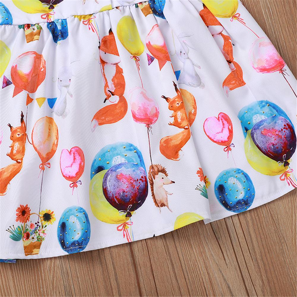 Girls Balloon Printed Suspender Dress Wholesale Baby Girl Clothes
