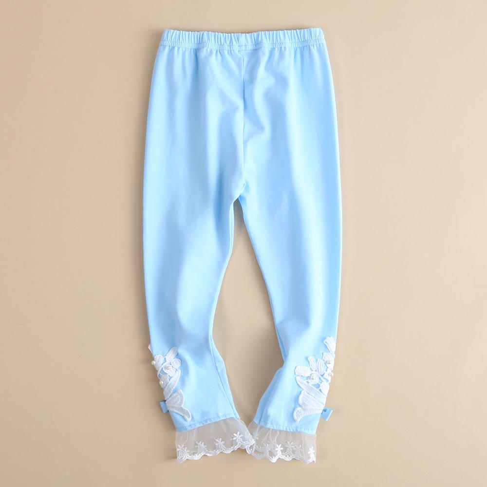Girls Beaded Lace Elastic Waist Pants