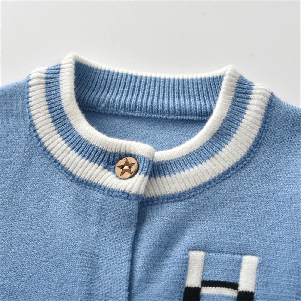 Boys Bear Long Sleeve Button Cardigan Sweater Jacket