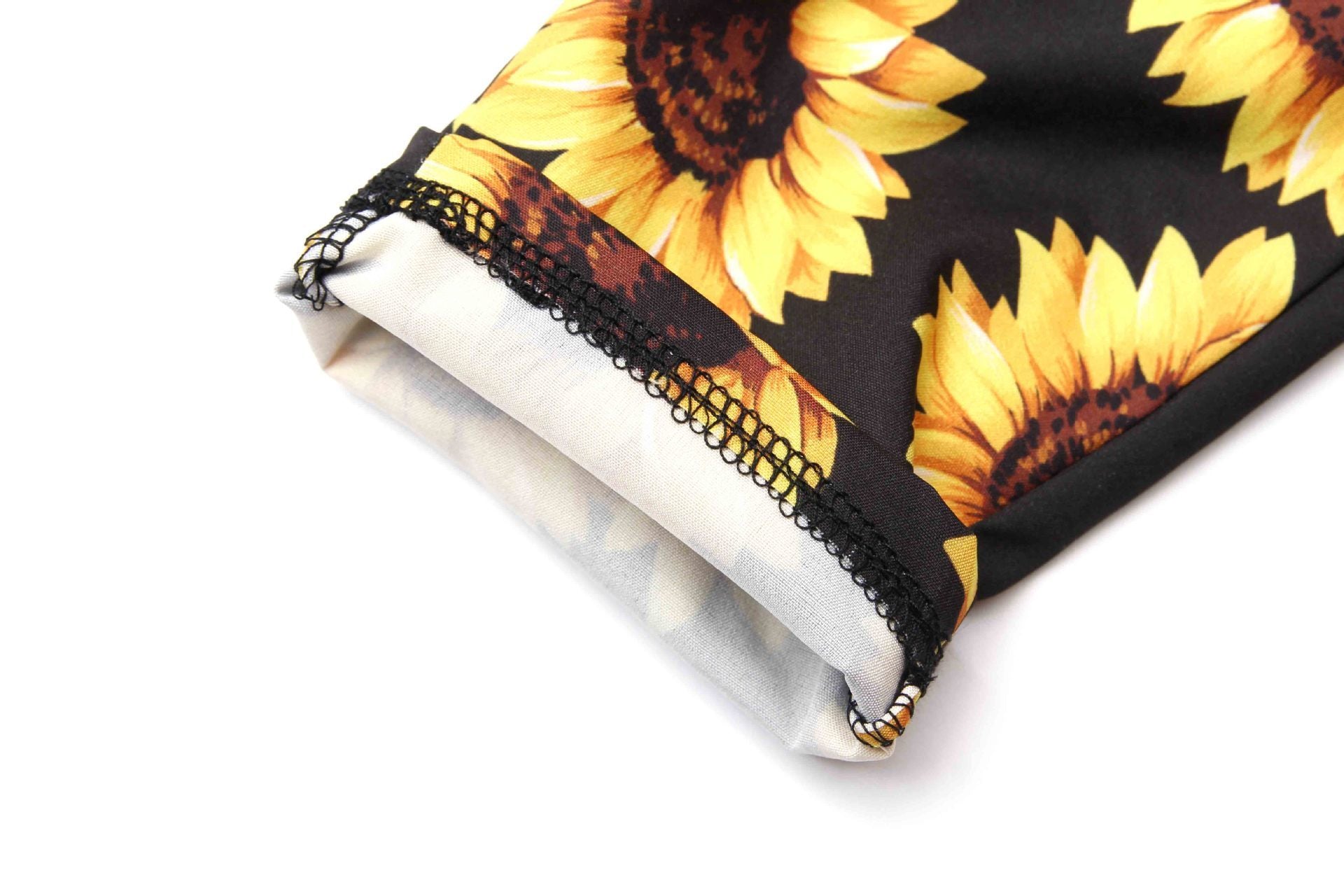 Girls Black Bow Decor Sling Top & Sunflower Printed Pants wholesale children's boutique clothing suppliers usa