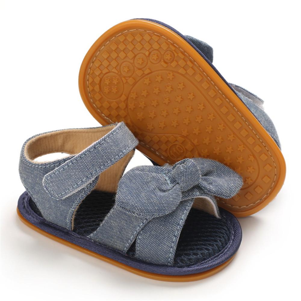 Baby Girls Bow Canvas Magic Tape Sandals Girls Shoes Wholesale