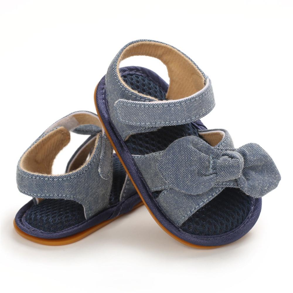 Baby Girls Bow Canvas Magic Tape Sandals Girls Shoes Wholesale