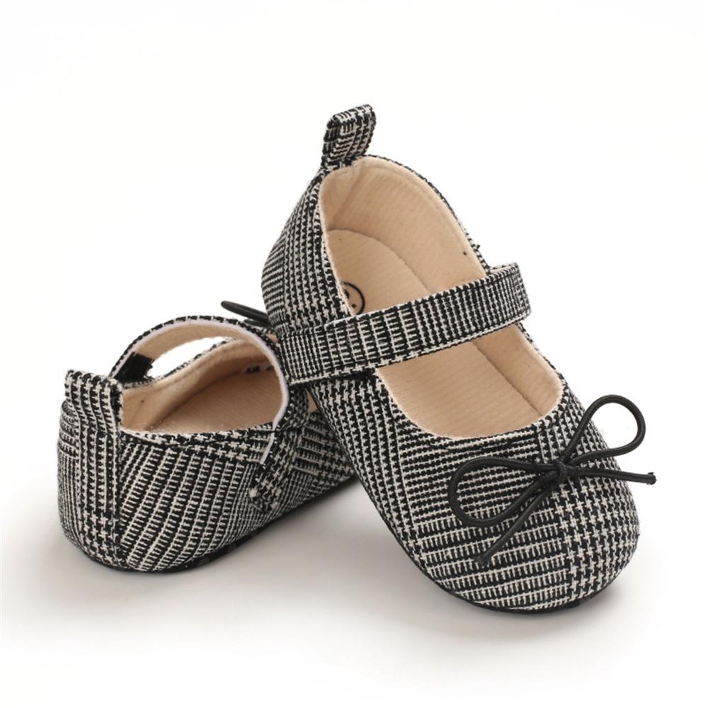 Baby Girls Bow Decor Leopard Plaid Shoes Wholesale Kids Shoes