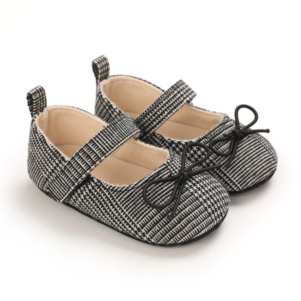 Baby Girls Bow Decor Leopard Plaid Shoes Wholesale Kids Shoes