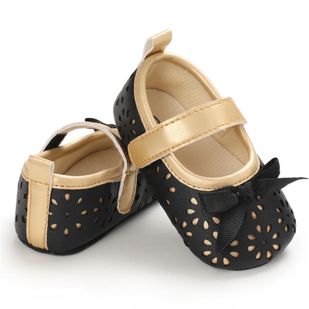 Baby Girls Bow Decor Magic Tape Princess Shoes Kids Wholesale Shoes