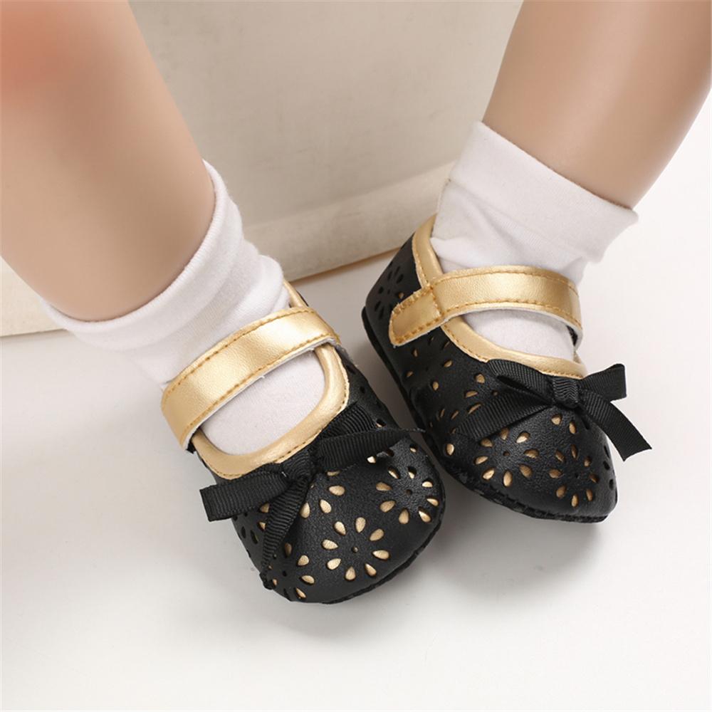 Baby Girls Bow Decor Magic Tape Princess Shoes Kids Wholesale Shoes