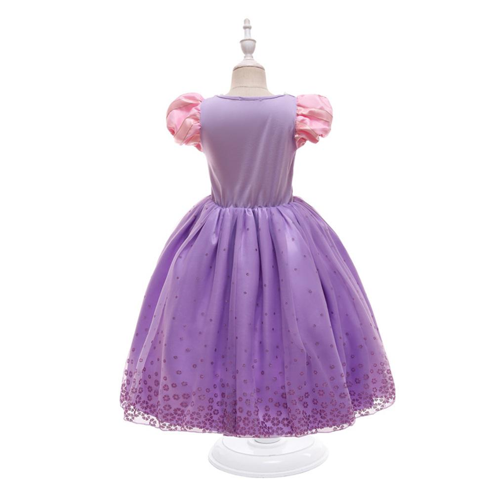 Girls Bow Decor Short Sleeve Prom Princess Dress wholesale toddler clothing